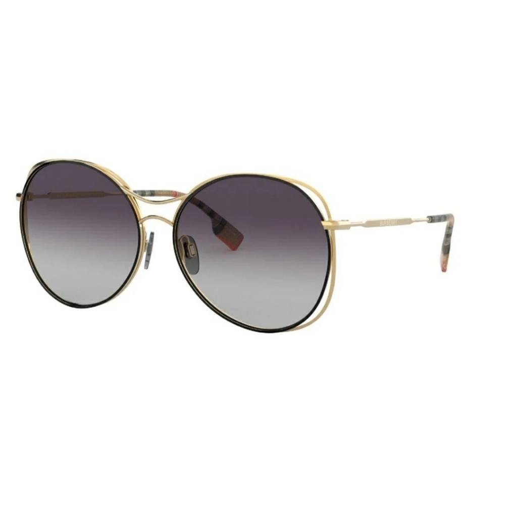 NWT Burberry BE3105 Sunglasses, Gold/Blk